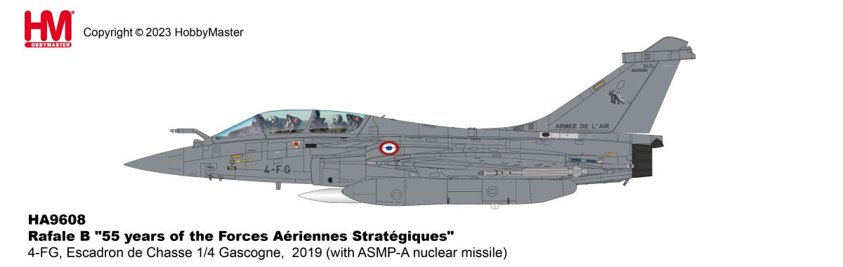 Hobby Master HA9608 1:72 Rafale B 4-FG, Escadron de Chasse 1/4 Gascogne, 2019 (with ASMP-A nuclear missile)