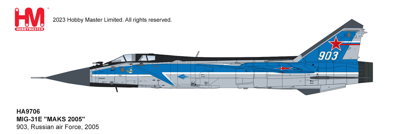 Pre-Order Hobby Master HA9706 1:72 MIG-31E "MAKS 2005" 903, Russian air Force, 2005