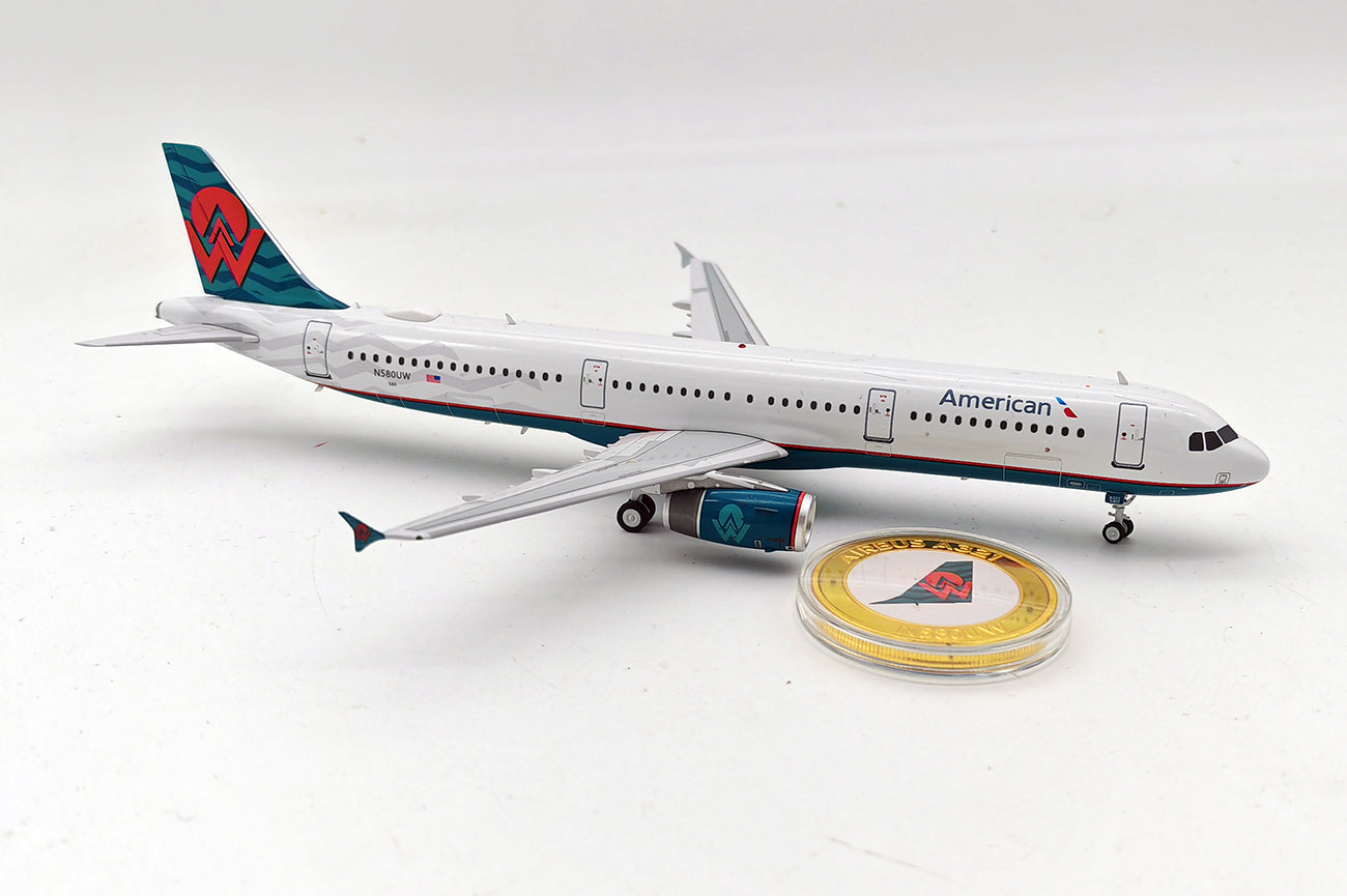 Inflight IF321AA580 1:200 American Airlines Airbus A321-231 N580UW Plus Collectors Coin