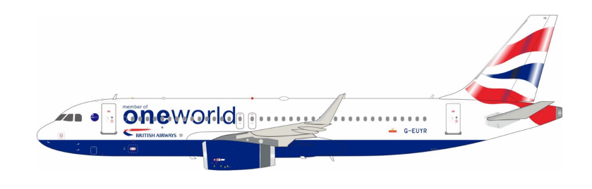 ARD200 ARDBA86 1:200 BRITISH AIRWAYS Airbus A320 G-EUYR "One World"