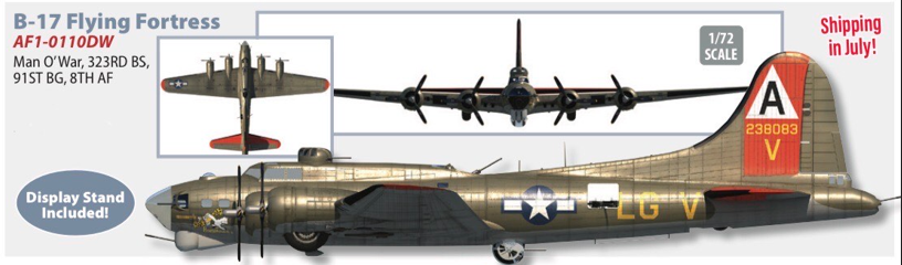 Air Force 1 AF1-0110DW 1:72 B-17 Flying Fortress Man O' War, 323RD BS, 91ST BG, 8TH AF