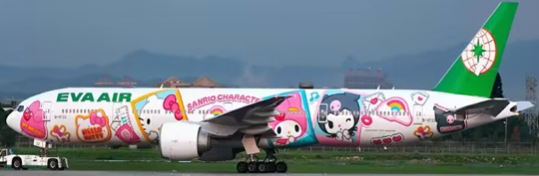 Pre-Order JC Wings SA2070A 1:200 EVA Airways Boeing 777-300(ER) "Sanrio Character" Reg: B-16722 Flaps Down