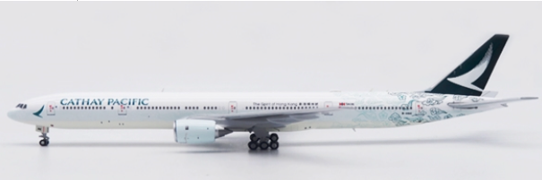 Pre-Order JC Wings XX4129A 1:400 Cathay Pacific Boeing 777-300 "The Spirit of Hong Kong" Reg: B-HNK Flaps Down