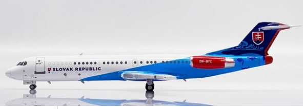 Pre-Order JC Wings LH4236 1:400 Slovakia Government Flying Service Fokker 100 Reg: OM-BYC