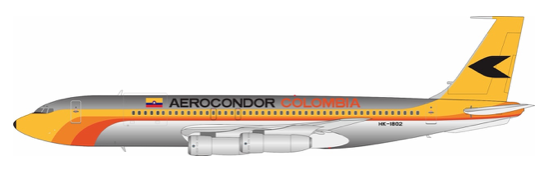 Pre-Order InFlight200 IF701OD1124PR 1:200 Aerocondor Colombia Boeing 707-123(B/F) HK-1802