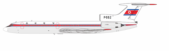 Pre-Order NG Models 54011 1:400 Chosonminhang (North Korea) Tu-154B P-552 (1970's livery)