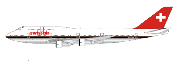 Pre-Order JC Wings XX40281 1:400 Swissair Boeing 747-300 "Polished" Reg: HB-IGF