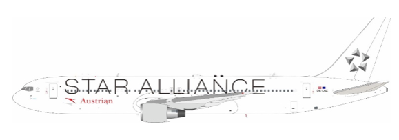 Pre-Order JFox JF-767-3-019L 1:200 767-3Z9/ER Austrian - Star Alliance Reg. OE-LAZ