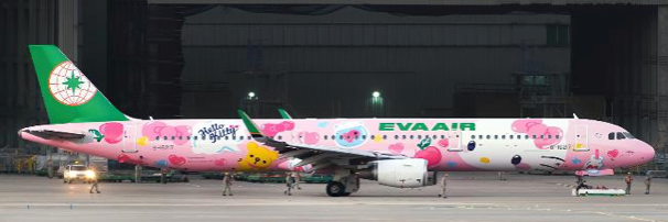 Pre-Order JC Wings SA2079 1:200 Eva Air Airbus A321 "Pinky Jet" Reg: B-16217