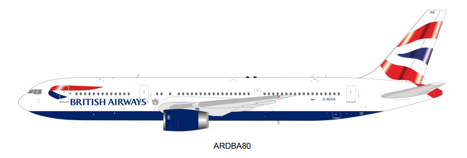 ARD200 ARDBA80 1:200 British Airways Boeing 767-336/ER G-BZHAN