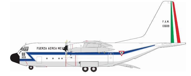 El Aviador EAV609 1:200 Fuerza Aerea Mexico Lockheed C-130A Hercules (L-182) 10609
