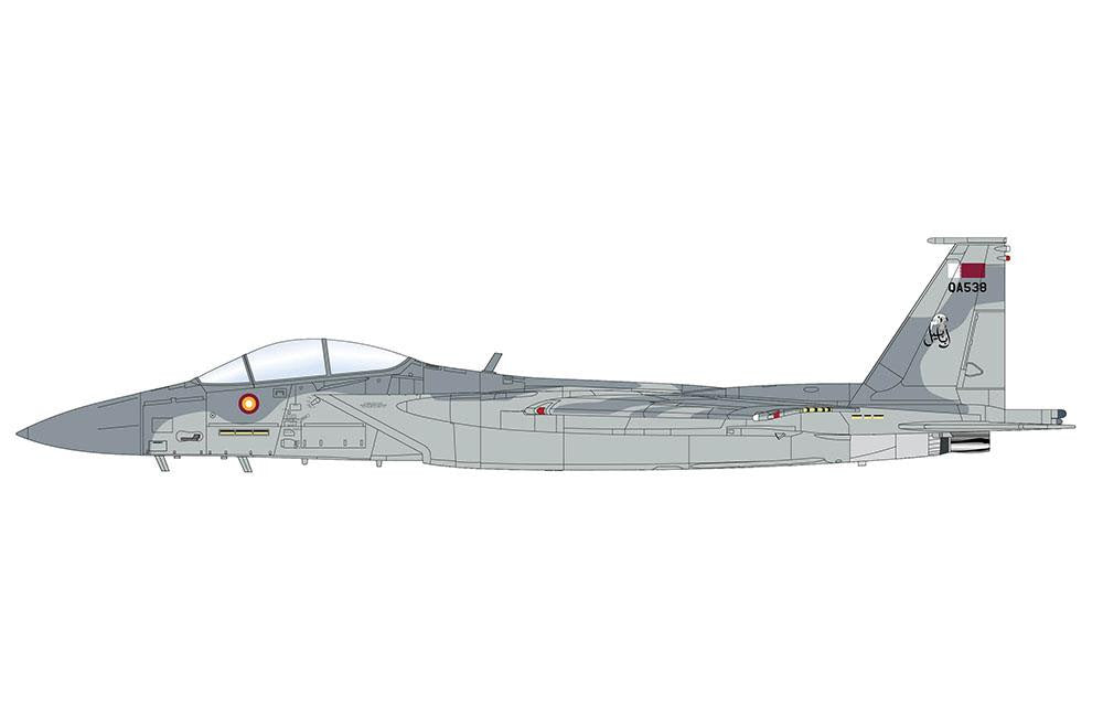 Pre Order Hobby Master HA4546 1:72 F-15QA Ababil QA538, Qatar Emiri Air Force, RIAT 2024 (with 12 x AIM-120, 3 x fuel tank)