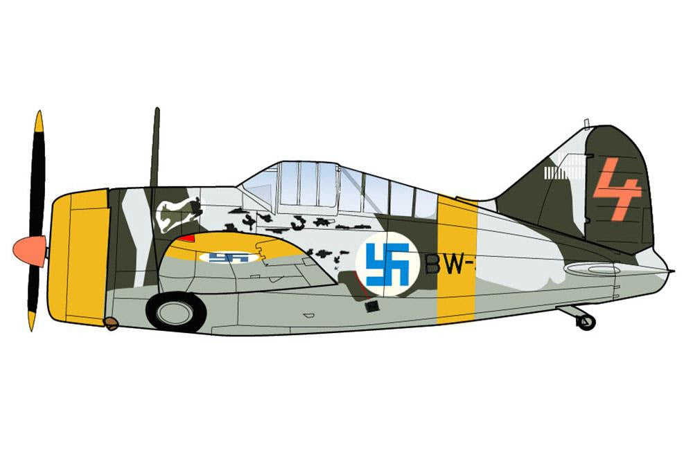 Pre Order Hobby Master HA7014 1:48 Brewster Model 239 "Buffalo" (winter scheme) BW364, 3/LeLv 24, flown by WO Ilmari Juutilainen, March 1942