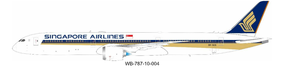 WB Models WB-787-10-004 1:200 Singapore Airlines Boeing 787-10