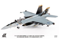 Jc Wings JCW-144-F18-003 1:144 F/A-18F Super Hornet, U.S. Navy VFA-103 Jolly Rogers, 75th Anniversary Edition, 2018