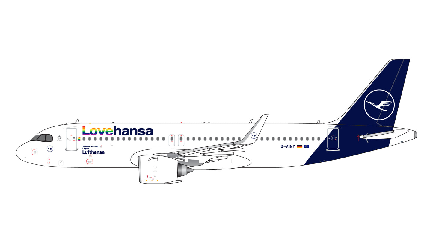 Gemini Jets GJDLH2168 1:400 Lufthansa Airbus A320Neo 'Lovehansa"