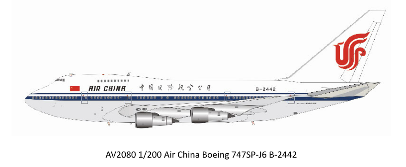 Aviation200 AV2080 1:200 Air China Boeing 747SP-J6