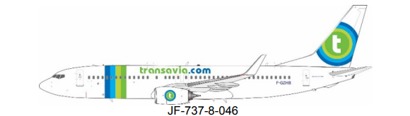 JFox JF-737-8-046 1:200 Transavia France Boeing 737-8GJ